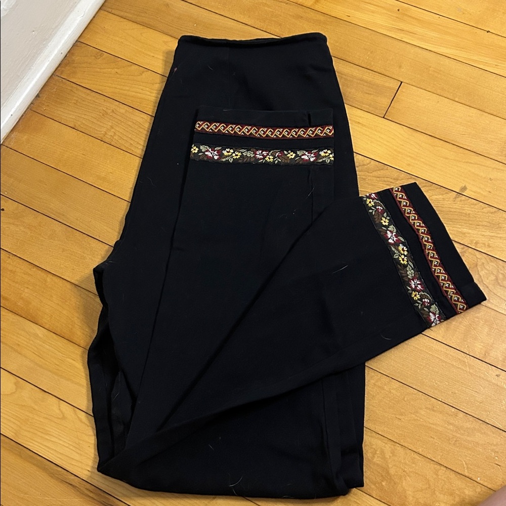 DB Line New York Vintage Pull on Slim Pant with Embroidered Trim